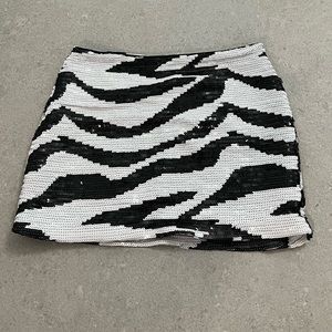 Y2K 2000s bebe sequin zebra print mini skirt